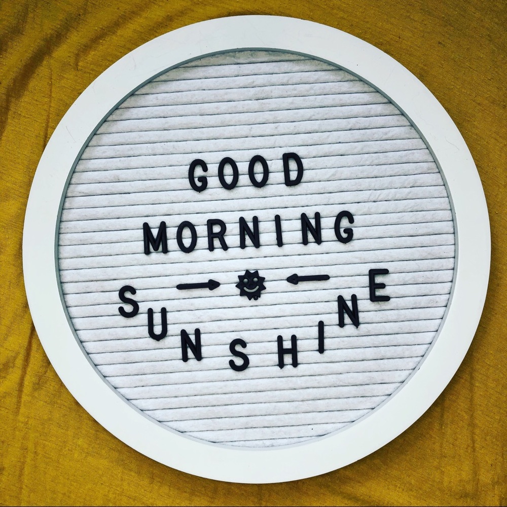 Solid white round letter board.